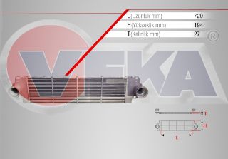 TURBO RADYATÖRÜ (INTERCOOLER) VOLKSWAGEN TRANSPORTER V (7HA,7HH,7EA,7EH) 1.9 TDI 2003-2011 resmi