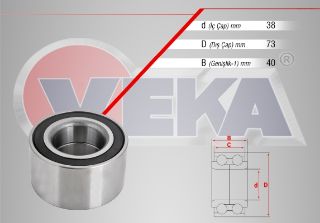 ON-ARKA TEKERLEK RULMANI SOL SAĞ 38X73X40 HONDA CİVİC V 1.3 1992-1995/ CİVİC VI 1.4İ - 1.5İ  - 1.6İ 1995-2001/ CİVİC VII 1.4İ - 1.6İ - 1.7İ 2000-2006/ HR-V 1.6 1999-/ CR-V II 2.0İ - 2.4 2002-2006 resmi