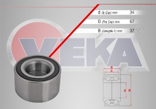 ÖN  TEKERLEK RULMANI SOL SAĞ 34X67X37 CORSA C 1.0-1.2-1.4-1.3 CDTI-1.7 CDTI 2000-2006/COMBO C 1.3 CDTI-1.4İ 16V-1.6 16V 2001-2006/MERIVA A 1.3 CDTI-1.6İ 16V 2003-2010/TIGRA B 1.3 CDTI 1.4 16V 2004- resmi