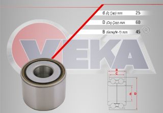 ARKA TEKERLEK RULMANI SOL SAĞ 25X60X45 PEUGEOT 307 1.4 - 1.4 HDI - 1.6 - 1.6 HDI - 2.0İ - 2.0 HDI 2000-2007/ CITROEN C4 1.4 - 1.4 HDI - 1.6 - 1.6 HDI - 2.0 2004-2009 resmi