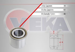 ARKA TEKERLEK RULMANI SOL SAĞ KAMPANALI FREN 30X62X48 CLİO III 05-12/KANGOO 08-/CAPTUR 13-/207 06-12/208 12-/307 04-07/C3 II 09-16/C4 04-09/DS3 09-13/CITAN 12-/DOKKER 12-/LOGAN 04-12/SANDERO 13- resmi