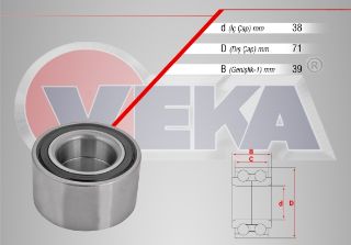 ÖN  TEKERLEK RULMANI SOL SAĞ 38X71X39 TOYOTA YARİS 1.0İ - 1.3İ - 1.4 D-4D 1999-2005 resmi