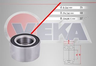 ÖN  TEKERLEK RULMANI SOL SAĞ 35X68X37 ALBEA 1.2-1.4 2003-2007/PALİO 1.2İ-1.4İ 1996-2005/CADDY II 1.9 D-1.9 TDI  1995-2004/FAVORIT 136 1.3 1989-1994/FELICIA 1.6 1994-2002/IBIZA I 1.5 1984-1993 resmi