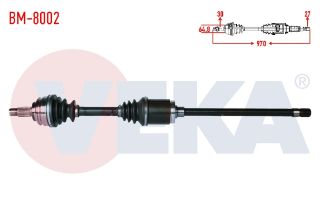 KOMPLE AKS SAĞ ÖN BMW X5 (E53) 3.0 D  UZUNLUK 970MM 2000-2007 resmi