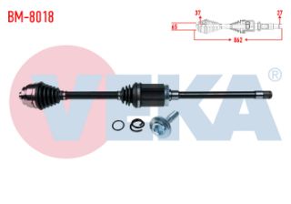 KOMPLE AKS SAĞ ÖN BMW 5 SERISI (F10) 525 D X-DRIVE A-T UZUNLUK 862 MM 2010- resmi