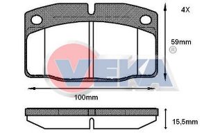 FREN BALATA ÖN OPEL VECTRA A 1.4 1988-1995/ VECTRA A 1.6 1988-1995/ VECTRA A 1.8 1988-1995/ CORSA A 1.2 1983-1993/ CORSA A 1.4 1983-1993/ VECTRA A 1.7 D 1988-1995/ TIGRA A 1.6 16V 1994-2000 resmi