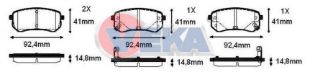 FREN BALATA ARKA İKAZLI HYUNDAİ I10 (PA) 1.1İ 12V 2008-2013 / I10 (BA) 1.0 D-CVVT 2013- / I10 (BA) 1.2 D-CVVT 2013- / KİA PICANTO (BA) 1.25 2004-2011 / PICANTO (BA) 1.1İ 2004-2011 resmi