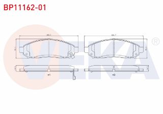 FREN BALATA ÖN İKAZLI TEL DELIKLI NİSSAN NAVARA (D40) 2.5 DCI 4WD 2005-2015 / NİSSAN PATHFİNDER (R51) 2.5 DCI 2005- resmi