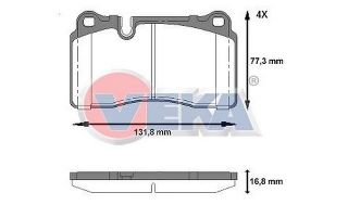 FREN BALATA ÖN İKAZLI VOLKSWAGEN TOUAREG 3.0 V6 TDI 2002-2010/ TOUAREG 3.6 V6 FSI 2002-2010/ TOUAREG 3.2İ V6 2002-2010/ TOUAREG 4.2 V8 2002-2010/ TOUAREG 5.0 V10 TDI 2002-2010 resmi