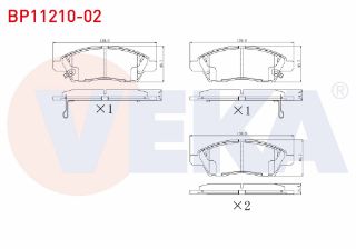 FREN BALATA ÖN İKAZLI TEL DELIKLI NİSSAN MİCRA IV (K13) 1.2 2010- / NİSSAN NOTE (E12) 1.5 DCI 2013- / NİSSAN NOTE (E12) 1.6İ 16V 2013- resmi