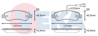 FREN BALATA ARKA CIFT FISLI FIAT DUCATO 2.0 MJT 2014- / DUCATO 2.3 MJT 2014- / CITROEN JUMPER 2.2 HDI 2014- / PEUGEOT BOXER 2.2 HDI 2014- resmi