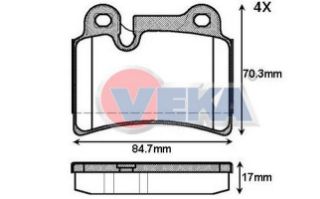 FREN BALATA ARKA VOLKSWAGEN TOUAREG (7LA,7L6,7L7) 3.0 V6 TDI 2002-2010 / TOUAREG 3.2İ V6 2002-2010 / TOUAREG 5.0 V10 TDI 2002-2010 resmi