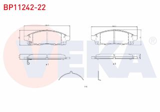 FREN BALATA ÖN İKAZLI TEL DELIKLI MİTSUBİSHİ L 200 2.4 DI-D 2015- / FIAT FULLBACK PİCK-UP 2.4 D 2016- resmi