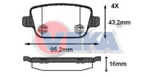 FREN BALATA ARKA MONDEO IV 1.6 TI-VCT 2007-2014/ MONDEO IV 2.2 TDCI 2007-2014/ MONDEO IV 2.0 TDCI 2007-2014/ KUGA I 2.0 TDCI 2008-2013/ MONDEO IV 1.6 TDCI 2007-2014/ FREELANDER II 2.2 TD4 2006-2014 resmi