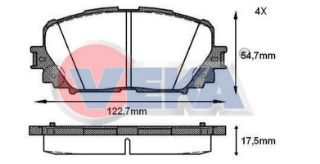 FREN BALATA ARKA TOYOTA YARİS (P9) 1.0 VVT-I 2006-2010 / YARİS (P9) 1.3 VVT-I 2006-2010 / YARİS (P9) 1.33 VVT-I 2006-2010 / YARİS (P9) 1.4 D-4D 2006-2010 resmi