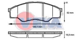 FREN BALATA ÖN TOYOTA HI-LUX PİCK UP 2.5 D 2005-2011 / HI-LUX PİCK UP 2.5 D-4D 2005-2011 / HI-LUX PİCK UP 3.0 D-4D 2005-2011 resmi