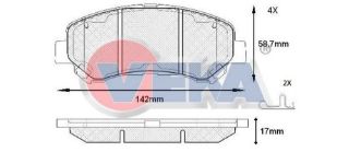 FREN BALATA ÖN NİSSAN QASHQAI (J10) 1.5 DCI 2007-2014/X-TRAİL (T31) 2.0 DCI 2007-2013/X-TRAİL (T31) 2.0İ 2007-2013/QASHQAI (J10) 2.0 DCI 2007-2014/RENAULT KOLEOS (HY) 2.0 DCI 2008-2014 resmi