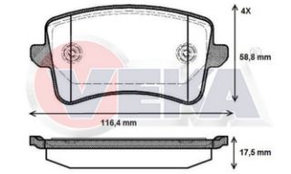 FREN BALATA ARKA A4 1.8 TFSI 2007-2015/ 2.0 TDI 2007-2015/ 3.0 TDI 2007-2015/ A5 (8T3) 1.8 TFSI 2007-2017/ 3.0 TDI 2007-2017/ 3.0 TFSI 2007-2017/ Q5 (8R) 2.0 TFSI 2008-/ 2.0 TDI 2008-/ 3.0 TDI 2008- resmi