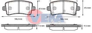 FREN BALATA ARKA İKAZLI OPEL INSIGNIA 1.6 16-17-18 JANT 2008- / 1.6 T 2008- / 2.0 CDTI 130 HP 2008- / 2.0 T 2008- / 2.8 V6 2008- resmi