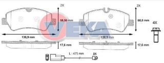 FREN BALATA FISLI ARKA FORD TOURNEO CUSTOM (V362) 2.2 TDCI 17.6MM 2012- resmi