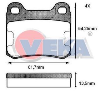 FREN BALATA ARKA MERCEDES 190 (W201) 2.0 1982-1993 / 190 (W201) D 2.5 1982-1993 resmi