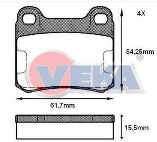 FREN BALATA ARKA MERCEDES E SERISI (W124) E 250 D 1993-1995 / E 200 1993-1995 / E 200 D 1993-1995/ 190 (W201) E 2.3 1982-1993 / E 2.5 1982-1993 resmi