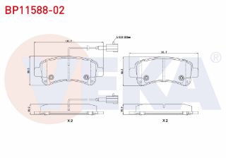 FREN BALATA ARKA CIFT FISLI FIAT DUCATO 2.0 MJT 2014- / FIAT DUCATO 2.3 MJT 2014- resmi