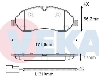 FREN BALATA FISLI ÖN FORD TRANSİT (CIFT TEKER) 2.2 TDCI 17.00MM 2014- resmi