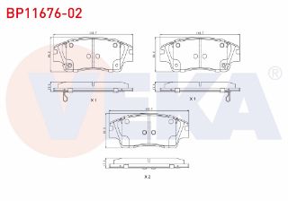 FREN BALATA ÖN İKAZLI TEL DELIKLI HYUNDAİ TUCSON (TLE) 1.6 T-GDI 2015- / TUCSON (TLE) 1.6 GDI 2015- / TUCSON (TLE) 2.0 CRDI 2015- / KİA SPORTAGE (QL) 1.6 GDI 2015- / SPORTAGE (QL) 2.0 CRDI 2015- resmi