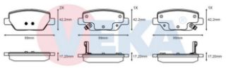 FREN BALATA ARKA İKAZLI FIAT EGEA 1.3 MJT 2015- / EGEA 1.6 MJT 2015- / EGEA 1.4 16V 2015-/ EGEA 1.6 16V 2015- resmi