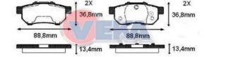 FREN BALATA ARKA HONDA CİVİC V 1.6 I-VTEC 1992-1995 / CİVİC VI 1.6 I-VTEC 1995-2001 / CİVİC IV 2.0 1987-1993 / İNTEGRA (DA) 1.8İ 16V 1985-1993 / İNTEGRA (DA) 1.6 1985-1993 /JAZZ II (GD) 1.4İ 2002-2004 resmi