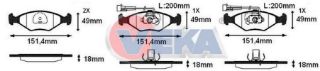 FREN BALATA ÖN FISLI FIAT PALİO 1.2İ 16V 1996-2005/ PALİO 1.4İ 1996-2005/ PALİO 1.6İ 16V 1996-2005/ ALBEA 1.2 1996-2003/ ALBEA 1.6 1996-2003/ SİENA 1.4İ 1997-2002/ SİENA 1.6İ 16V 1997-2002 resmi