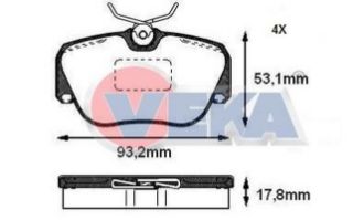 FREN BALATA ÖN MERCEDES 190 (W201) 2.0 1982-1993 / (W201) E 2.5 1982-1993 / (W201) 2.3 1982-1993 / (W201) 2.5 D 1982-1993 resmi