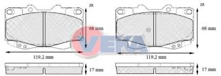 FREN BALATA ÖN İKAZLI TOYOTA HI-LUX PİCK UP 2.5 D 2005-2011 / HI-LUX PİCK UP 2.5 D-4D 2005-2011 / HI-LUX PİCK UP 3.0 D-4D 2005-2011 resmi