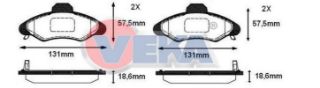 FREN BALATA ÖN İKAZLI FORD ESCORT VII 1.3 1995-1999 / ESCORT VII 1.4 1995-1999 / ESCORT VII 1.6 16V 1995-1999 / ESCORT VII 1.8İ 1995-1999 resmi