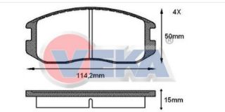 FREN BALATA ÖN MİTSUBİSHİ LANCER VI 1.6 16V 1995-2003/ 1.3 12V 1995-2003/ 1.5 16V 1995-2003/ COLT IV 1.3 GLI 12V 1992-1996/ COLT IV 1.3 GLI 12V 1992-1996/ COLT IV 1.6 GLXI 1992-1996 resmi