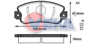 FREN BALATA ÖN FIAT UNO 60 1.1 1983-1996/ SEAT İBİZA I (021A) 1.2 1984-1993 / İBİZA I (021A) 1.5 1984-1993 resmi