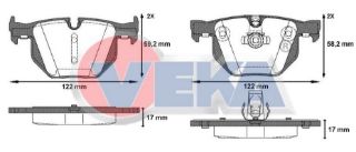 FREN BALATA ARKA BMW 3 SERISI (E90) 318 CL 2005-2011 / (E90) 320 İ 2005-2011 / (E90) 320 D 2005-2011 / (E90) 325 İ 2005-2011 / (E90) 330 Xİ 2005-2011 / (E90) 335 D 2005-2011 resmi