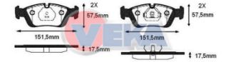 FREN BALATA ÖN BMW 3 SERISI (E36) 316 İ 17.50MM 1990-1998 resmi