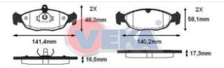 FREN BALATA ÖN OPEL ASTRA F 1.4İ 1991-1998/ 1.6İ 1991-1998/ F CLASSIC 1.4İ 1998-2002/VECTRA A 1.6 1988-1995/COMBO B 1.2 1994-2001/1.4 1994-2001/CORSA B 1.2İ 16V 1993-2000/1.4İ 16V 1993-2000 resmi