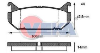 FREN BALATA ARKA MAZDA 626 IV (GE) 1.8İ 1992-1997/ 626 IV (GE) 2.0İ 1992-1997 / 626 V (GF) 1.8İ 1992-1997/ MX-6 (GE) 2.0İ 1991-1997/ XEDOS 6 (CA) 2.0İ 1992-1999 / XEDOS 6 (CA) 1.6İ 1992-1999 resmi