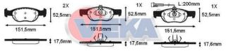 FREN BALATA ÖN FISLI FIAT MAREA (185) 1.4İ 1996-2007/ 1.6İ 16V 1996-2007/ 1.9 JTD 1996-2007/ BRAVA (182) 1.6 16V 1995-2002/ 1.6 16V 1995-2004/ BRAVO (182) 1.6 MJT 1995-2004/ 1.9 MJT 1995-2004 resmi