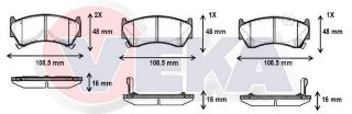 FREN BALATA İKAZLI ÖN NİSSAN ALMERA I (N15) 1.6İ 16.00MM 1995-2000 resmi