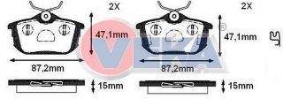 FREN BALATA ARKA İKAZLI VOLVO S40 I 1.6İ 16V 1995-2003/ S40 I 1.8İ 16V 1995-2003/ S40 I 1.9 TD 1995-2003/ MİTSUBİSHİ CARİSMA (DA) 1.8 GDI 1995-2006/ COLT VI 1.3 2002-2012/ COLT VI 1.5 DID 2002-2012 resmi