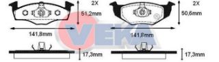 FREN BALATA ÖN VW POLO (6N1) 1.4 1994-1999/ POLO 1.6İ 1994-1999/LUPO 1.4 1998-2005/POLO CLASSIC 1.4 1995-2001/ 1.6 1995-2001/ POLO (6N1) 1.4İ 16V 1994-1999/ POLO (6N1) 1.4 TDI 1994-1999 resmi