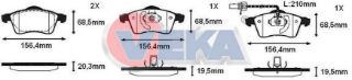 FREN BALATA FISLI ÖN VOLKSWAGEN TRANSPORTER IV (70XB,70XC,7DB,7DW) 2.5 TDI 19.50-20.30MM 1990-2003 resmi