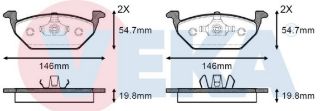 FREN BALATA ÖN VW POLO 1.4 TDI 2009-/ POLO 1.2 TDI 2009-/ BORA 1.9 TDI 1998-2005/ JETTA IV 2.0 TDI 2011-/ GOLF IV 1.9 TDI 1997-2005/ AUDI A3 1.9 TDI 1996-2003/ A1 A1 1.2 TFSI 2010-/ 1.4 TFSI 2010- resmi