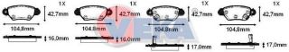 FREN BALATA ARKA İKAZLI OPEL ASTRA G 1.4 16V 1998-2005 / ASTRA G 1.6 16V 1998-2005/ ASTRA G 2.0 DTI 1998-2005/ ZAFİRA A 1.8 16V 1999-2005/ ZAFİRA A 1.6 16V 1999-2005 resmi