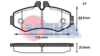 FREN BALATA ÖN MERCEDES VİTO (638) 108 CDI 1997-2003 / VİTO (638) 110 CDI 1997-2003 resmi