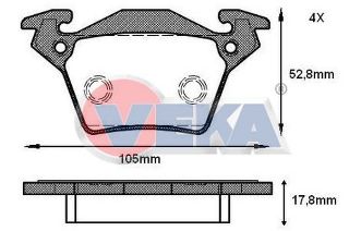 FREN BALATA ARKA MERCEDES VİTO (638) 110 CDI 1997-2003 / VİTO (638) 108 CDI 1997-2003 resmi